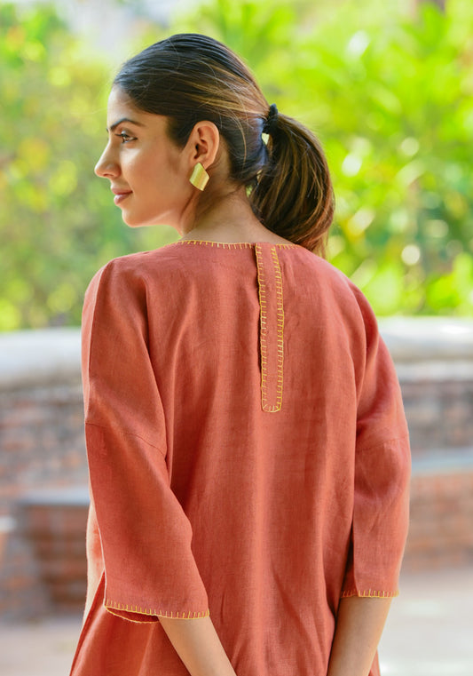 Mitti – Rust Linen Co-ord Set