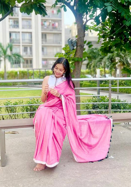 TITLI (Pink Mul Cotton Blend)