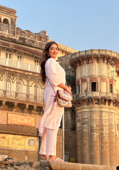 AMALTAS – PASTEL PINK LINEN CO-ORD SET