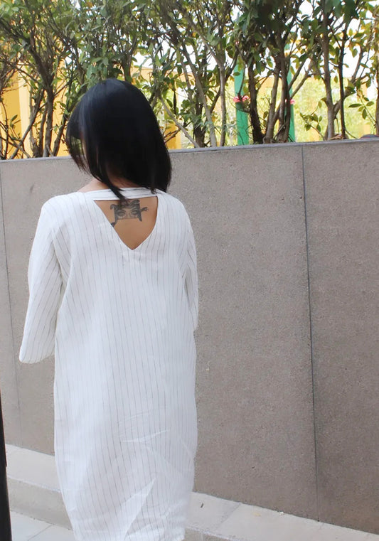 Breezy Lines – Linen A-Line Dress