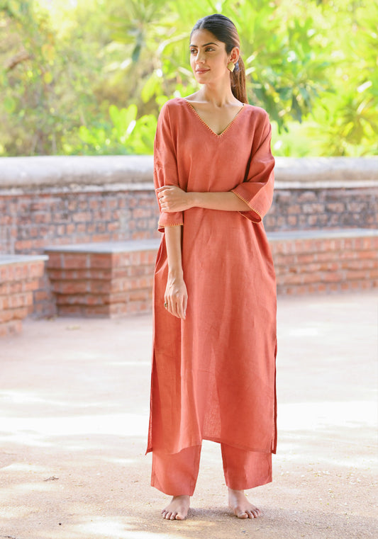 Mitti – Rust Linen Co-ord Set