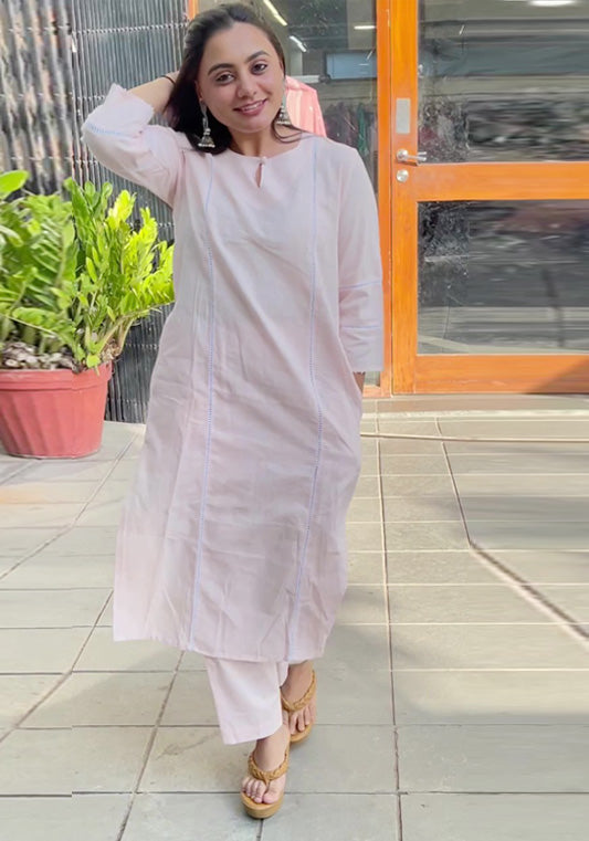 Sitara – White Linen Handcrafted Co-ord Set